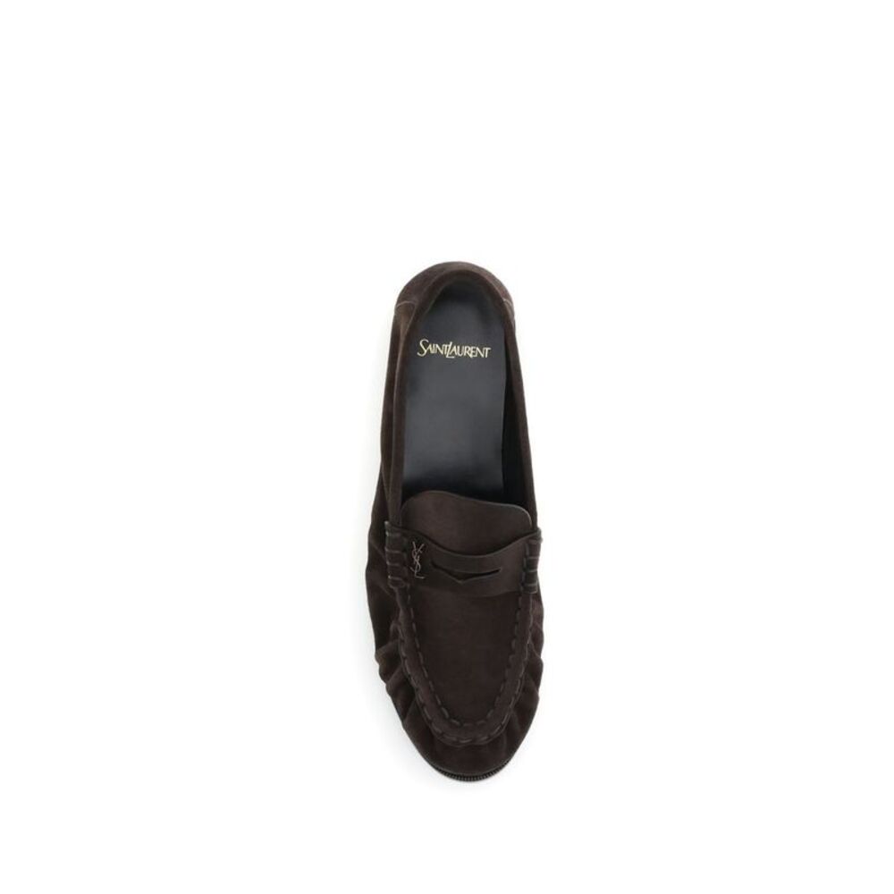Saint Laurent Brown Calf Leather Bos Taurus Slip-On Men's Loafers - Picture 4 of 4